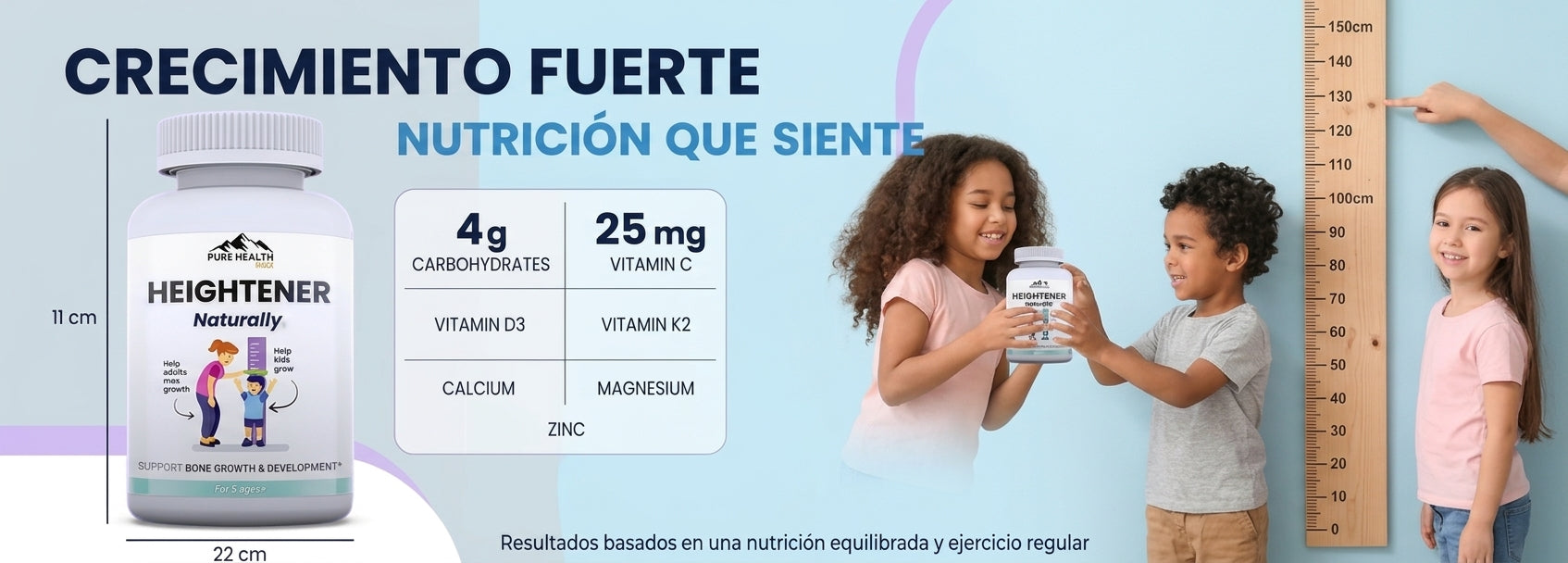 Heightener Naturally: crecimiento fuerte, nutrición que siente